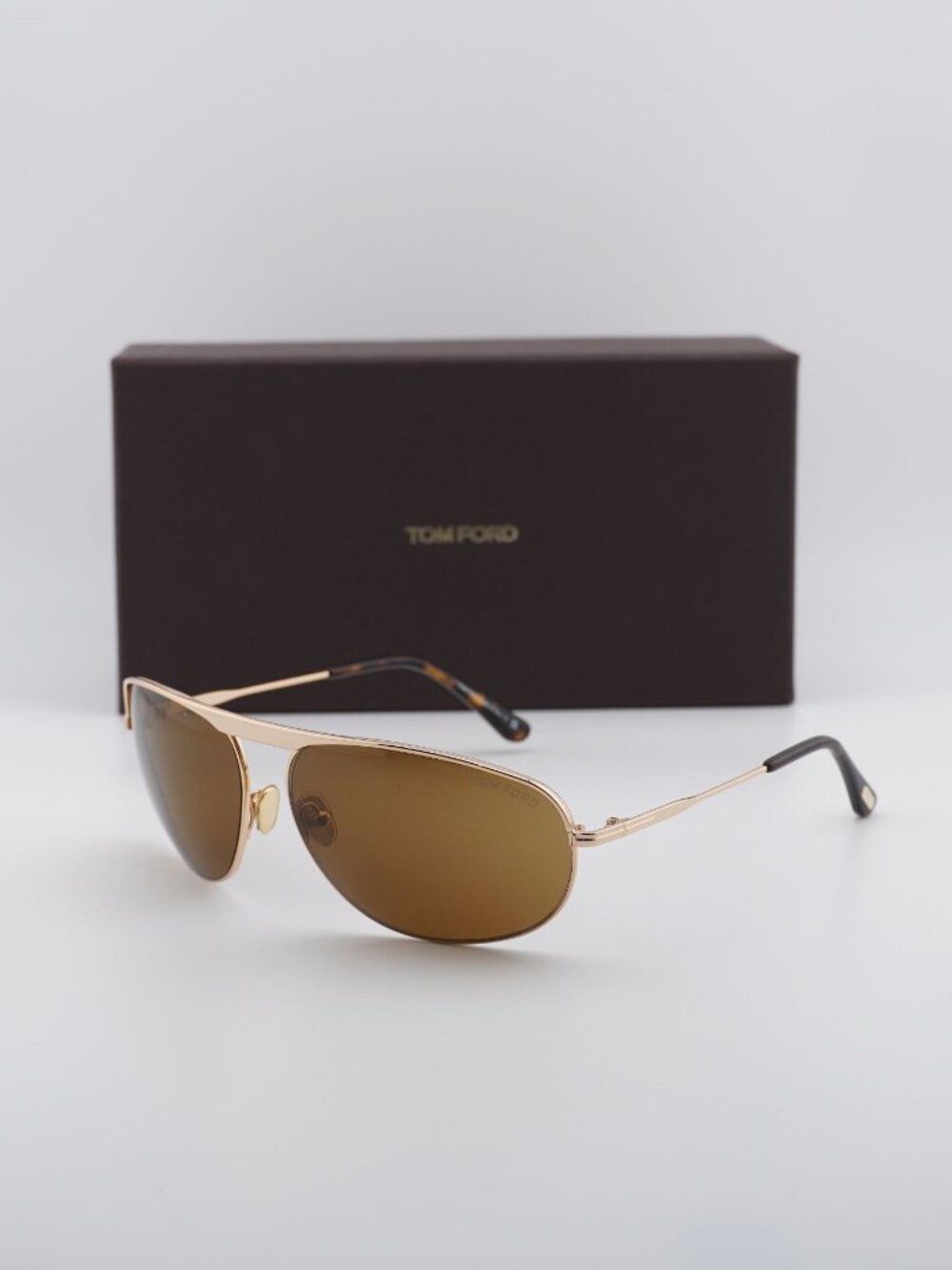 Tom Ford Gabe FT0774 28E Rectangle Sunglasses - Gold / Brown